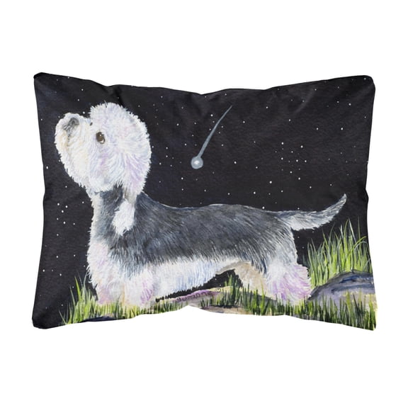 Carolines Treasures SS8486PW1216 Starry Night Dandie Dinmont Terrier Decorative Canvas Fabric Pillow 12H x16W