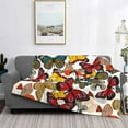 thumbnail image 2 of Uemuo Retro Floral Butterfly Printed Throw Blanket for Couch, Fluffy Fuzzy Blankets for Bed, Sofa, Cozy Flannel Faux Fur Blanket-80"x60", 2 of 6