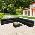 thumbnail image 1 of Costway 10 PCS Patio Rattan Furniture Set Outdoor Wicker Sofa Table Cushioned Seat Black, 1 of 10