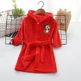 thumbnail image 2 of GDREDA Peignoir à Manches Longues pour Enfants avec Capuche et Poches, Pyjama Chaud, Vêtement de Maison, Peignoir Respirant pour Garçons, Pyjamas Rouges, 18-24 Mois, 2 of 3