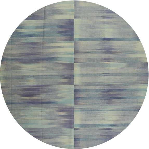 Ahgly Company Machine Washable Indoor Round Contemporary Dark Goldray Area Rugs, 5' Round
