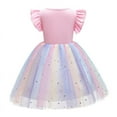 thumbnail image 2 of Girls Unicorn Party Lace Dresses Kids Wedding Birthday Sparkly Rainbow Princess Dress, 2 of 6