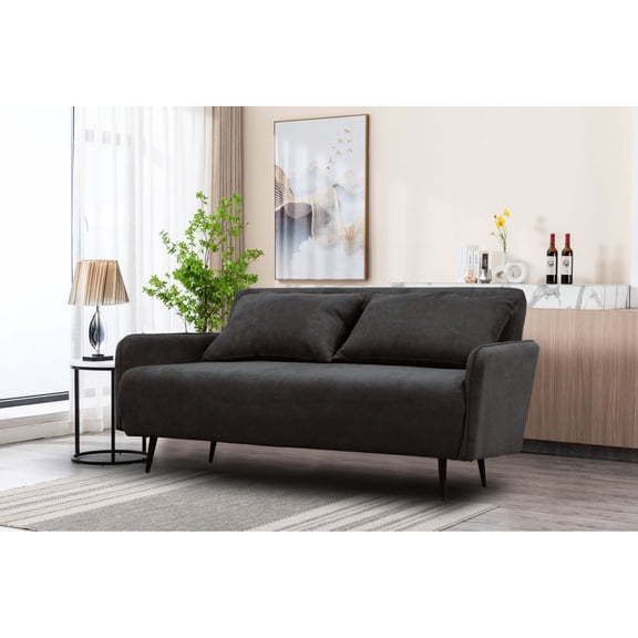 61"W Fabric Sleeper Loveseat - Quick Transition - Limited Space Areas - Dual - Purpose Seating