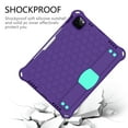 thumbnail image 6 of iPad Air 4th Gen 10.9 Case, iPad Pro 11 Case, Dteck Heavy Duty Silicone Shockproof Case with Hand Holder Stand + Shoulder Strap for iPad Air (2020) 10.9" / iPad Pro 11", Purple/Mint, 6 of 6