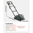 thumbnail image 3 of VEVOR Plate Compactor, 130W Output Electric Ground Rammer, 5 kN Force, 3.9 in Depth, 16 m/min Speed, 3304 sq.ft/h Efficiency, Gas Powered Soil Compaction Machine for Driveway, Pavement, Landscaping, 3 of 9