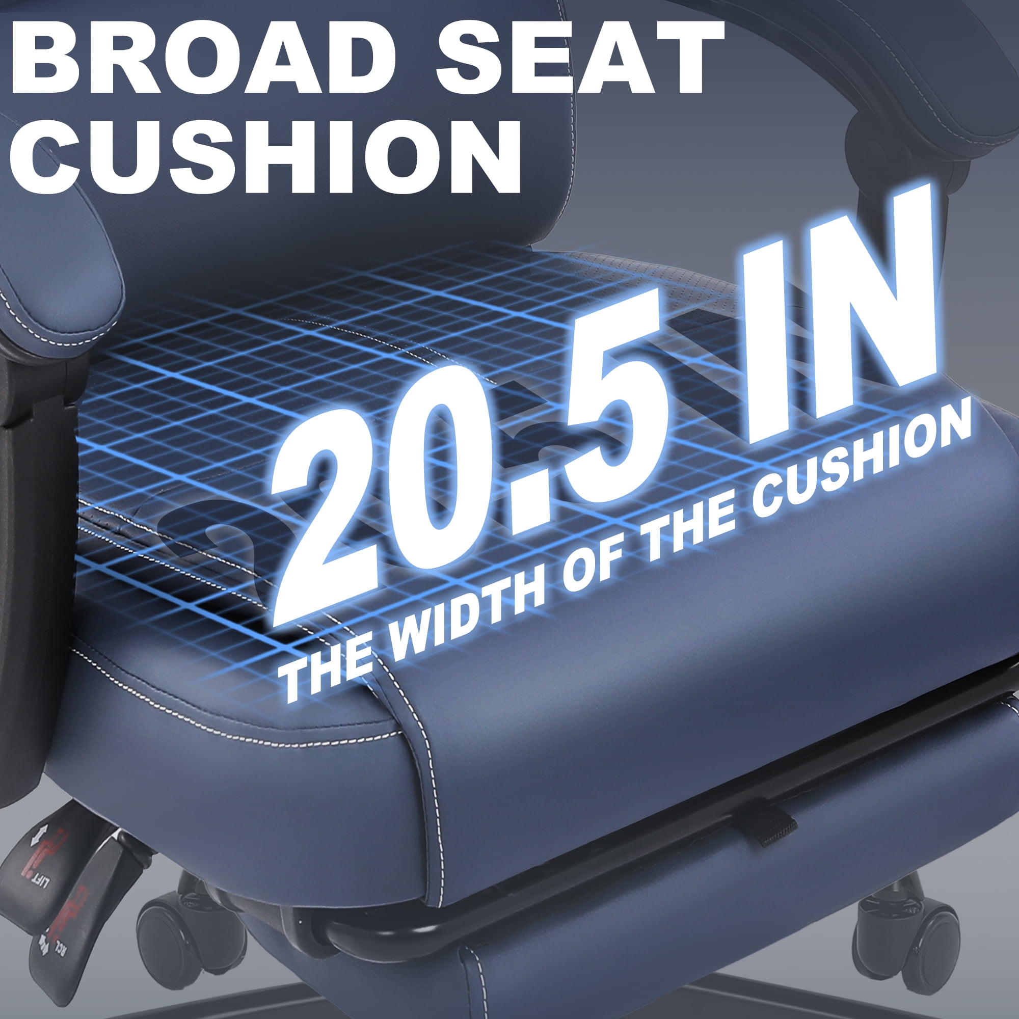 Misolant Big and Tall Office Chair with Footrest, High Back Desk Chair with Linkage Armrest, 90-155° Recline Executive Computer Chairs with Adjustable Height for Home
