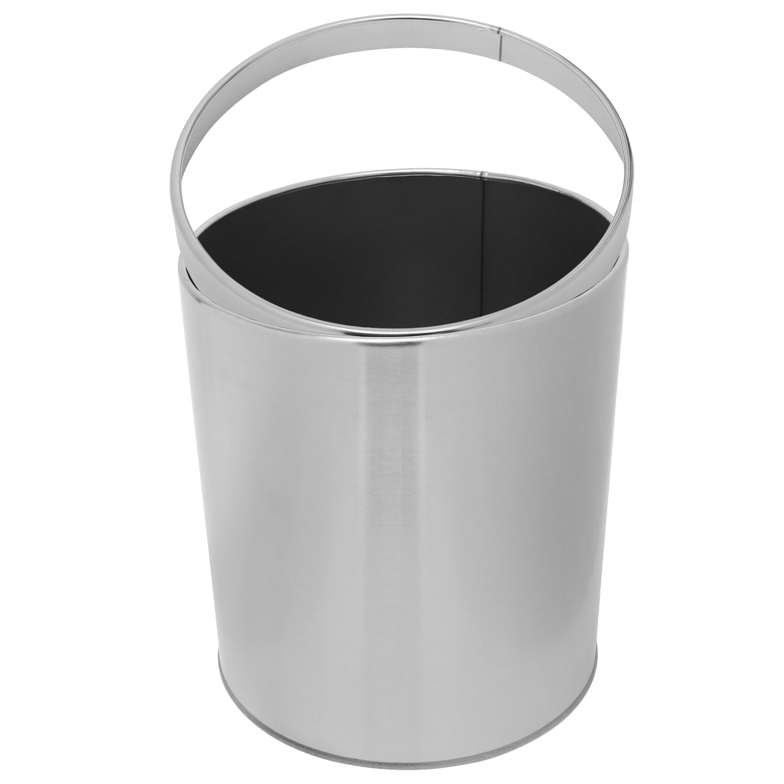 HOOWIFFY Stainless Steel Small Waste Basket, Compact Stylish Trash Can for Bathroom, Kitchen, Car, Office Use