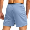 thumbnail image 3 of WAVSUF Summer Drawstring Short Pants Mens Elasticity Shorts Beach Shorts Motion Bodybuilding Ventilation Light Blue Size XL, 3 of 3
