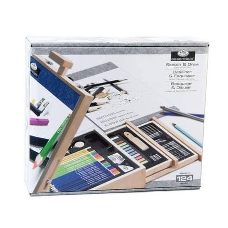 Royal & Langnickel Sketch and Draw Box Easel Art Set, 152pc