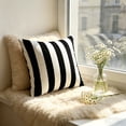 thumbnail image 4 of Summercome 18" x 18" Square Woven Black Stripe Decorative Outdoor Pillow, Spot Clean with Water and Mild Detergent, 4 of 6