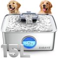 thumbnail image 1 of Fuente de agua para perros SIBAYS 15L de acero inoxidable de gran capacidad, 1 of 8