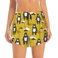 thumbnail image 3 of Uemuo Cartoon Bear Yellow Pattern Women's Athletic Shorts High Waisted Running Shorts with Liner Pockets Gym Elastic Workout Shorts-Small, 3 of 9