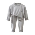 thumbnail image 2 of QSXADF Kid's Fall/Winter Fuzzy Casual Fleece Set Graphic Long Sleeve Tight Letter Thermal Top Pant 2 Piece Set For Home Wear Children Clothing Set, 2 of 6