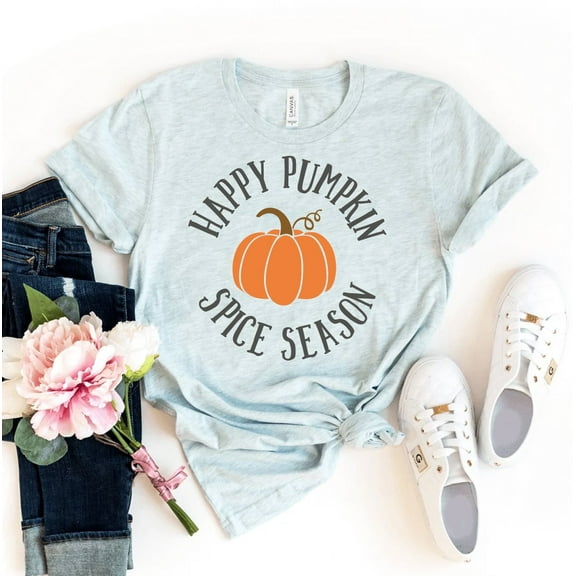 Happy Pumpkin Spice Season T-shirt Fall Tshirt Harvest Shirts Thanksgiving Top Holiday Gift Autumn Shirt Women's Halloween Tee