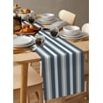 thumbnail image 6 of nqOlkjepod Haze Blue Stripe Table Runner 72 Inches Long Farmhouse Dress Scarves, Farmhouse Blue Gray Striped Dining Tablerunner for Coffee Table/Kitchen Island/Party Décor, 13" x 72", 6 of 8