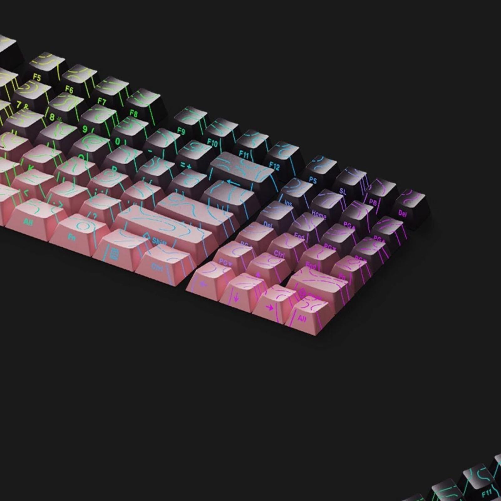 OEM Height Keycaps Contouring Lines Side Printing Mechanical Keyboards Color Optional
