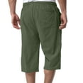 thumbnail image 4 of IYYVV Mens Casual Soft Linen Long Shorts Knee Length Sport Running Lounge Work Shorts Capri Pant with Pockets Green M, 4 of 4