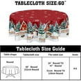 thumbnail image 3 of Red Christmas Tablecloth Round 60 Inch Winter Snowflake Snowman Decoration Outdoor Table Cloth Christmas Trees Red Outdoor Table Cover for Dining Kitchen Holiday Party Picnic Home Decor, 3 of 6
