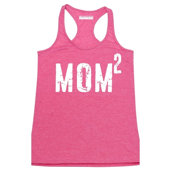 P&B Mom of 2, Mom Squared Women's Tank Top, Heather Pink, S