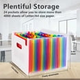 thumbnail image 2 of Kaskawise 25 Pockets Expanding File Folder with Blank Labels, According File Organizer with Expandable Cover, Desktop Accordion Folders Letter A4 Paper Document Storage Organizer, White, 2 of 9