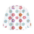 thumbnail image 5 of Baby Girl Fall Winter Outfits Toddler Clothes Long Sleeve Floral Graphic Crewneck Sweatshirt + Joggers Pants Set 3-4 Years, 5 of 8