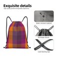thumbnail image 4 of Xecao Purple Yellow Buffalo Plaid Pattern Sports Drawstring Backpack - String Swim Gym Bag with Wet Proof Pocket for Women&Men-Small, 4 of 6