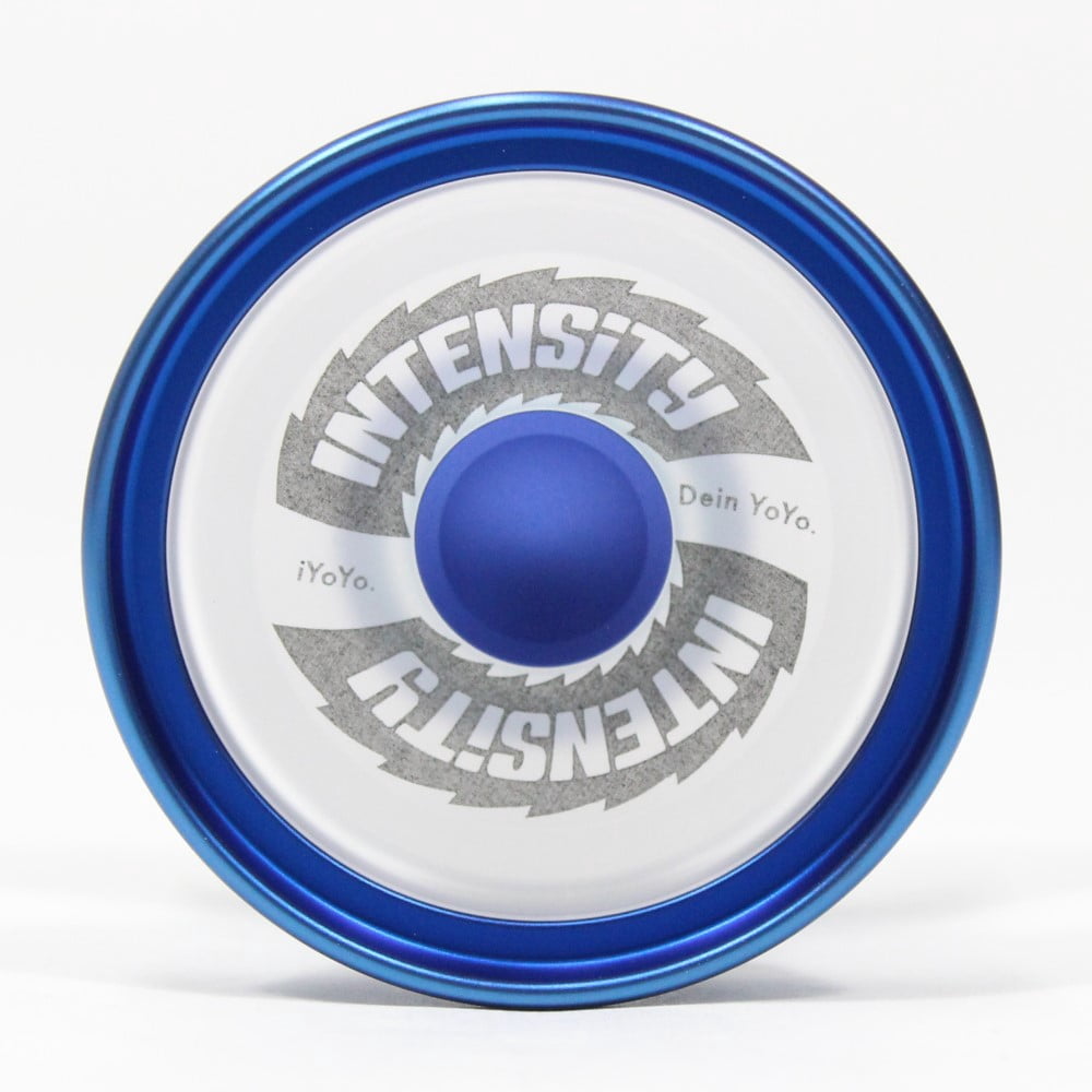 iYoYo INTENSiTY Yo-Yo - Bi-Material - PC with Stainless Steel Rings YoYo (Clear with Blue Rings)
