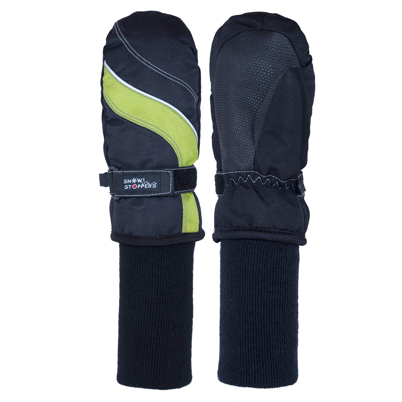 SnowStoppers Kids Ski & Snowboard Mittens (Small, Lime)