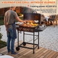 thumbnail image 3 of 4 Burner BBQ Propane Gas Grill with Side Burner 42000 BTU Stainless Steel Barbecue Grill with Enamel Coated Grates and Side Tables for Outdoor Cooking Kitchen and Patio Backyard, 3 of 27