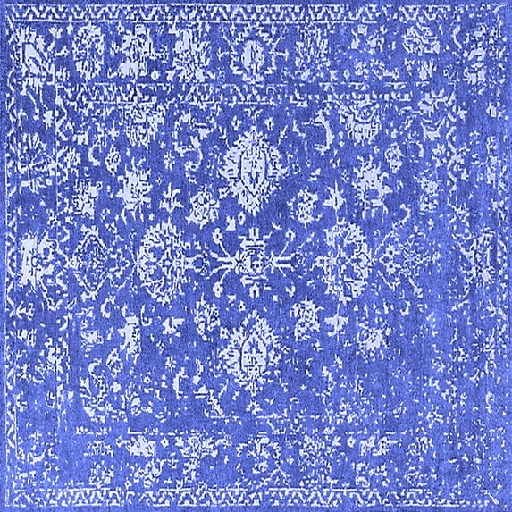 Ahgly Company Indoor Square Persian Blue Bohemian Area Rugs, 6' Square