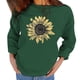 thumbnail image 2 of Sudadera con cuello redondo y estampado de girasoles, manga larga, informal, para mujer, para el hogar, viajes, deportes, compras, verde oscuro, XXL, 2 of 6