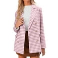 thumbnail image 2 of Sakmal Blazers for Women Pink Suit Jacket Office Trendy Long Sleeve Women's Blazer XL, 2 of 5
