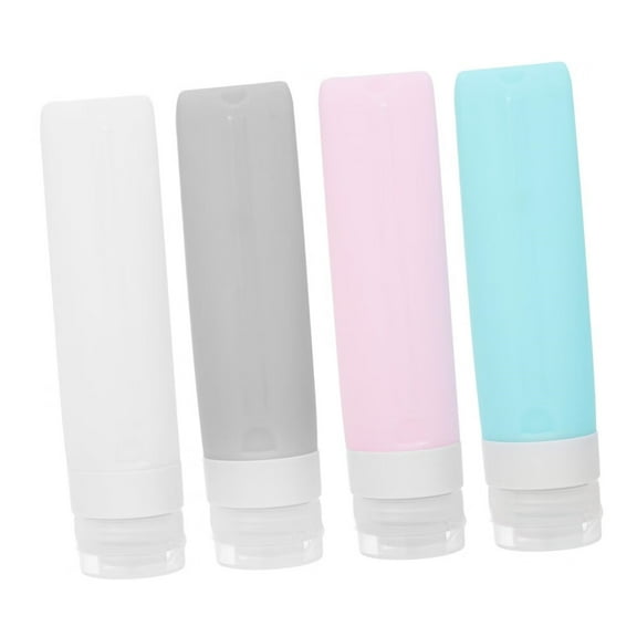 Vacuum Travel Bottles 4 Pcs Airtight Silicone Lotion Dispensers Toiletries Travel Size Bottles