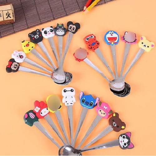 Cartoon Small Spoon for kids Child Children Baby Beautiful Kid Spoons Stainless Steel Coffee Tea Eat Sudu Cute Gift