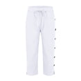 thumbnail image 5 of Yaoyar Linen Pirate Pants for Men Summer Lightweight 3/4 Pants Vacation Beach Trousers Side-Button Closure Joggers, 5 of 7