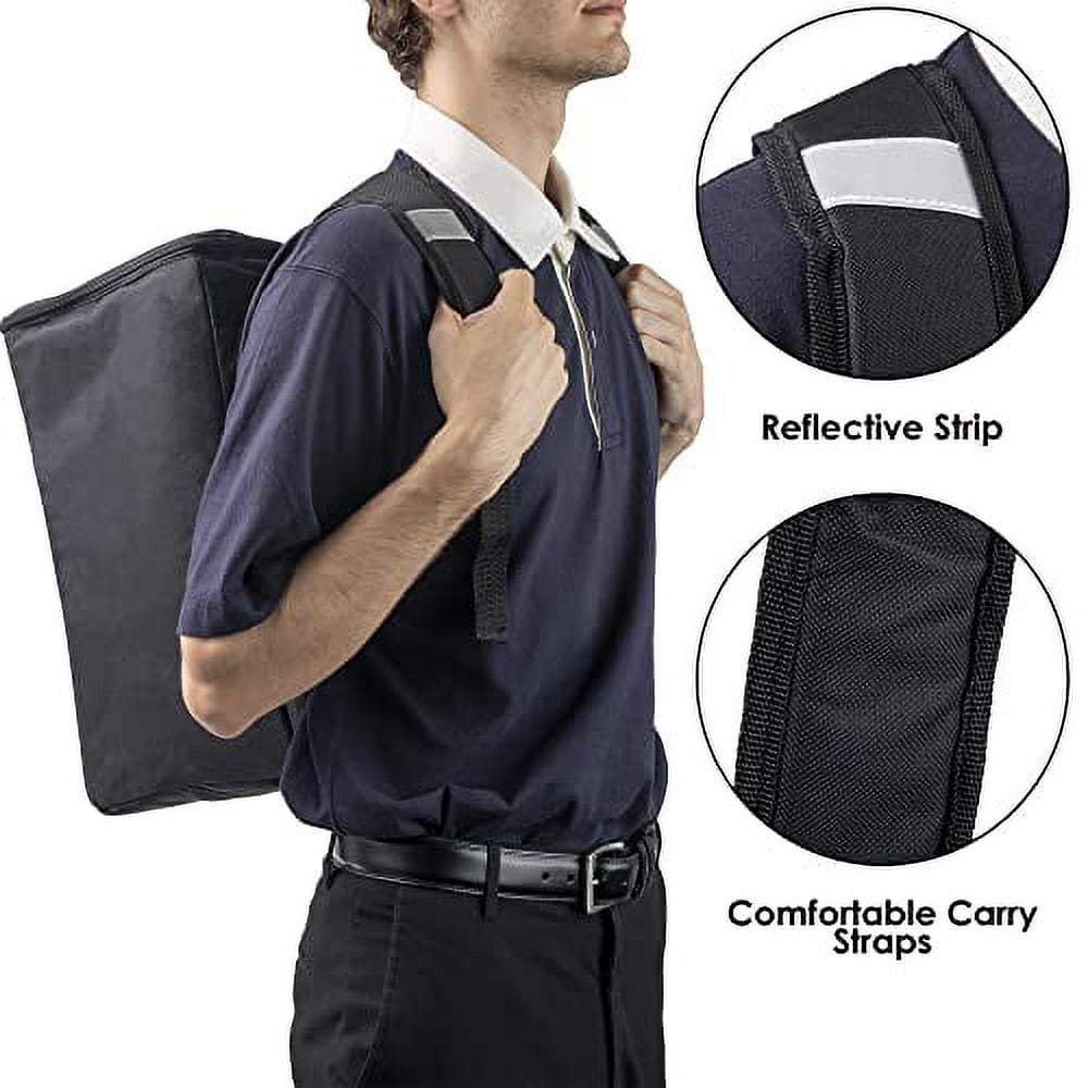 Insulated Food Delivery 3 Pocket Backpack with Drink Cup Holders and Reflector for Deliveries, Groceries, DoorDash, Uber Eats and GrubHub (Black with Silver Reflector)