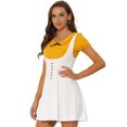 thumbnail image 1 of Disfraz de Halloween Allegra K vestido de tirantes Decoración de botones Blanco L, 1 of 5
