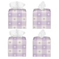 thumbnail image 2 of Fotbe Floral Purple Buffalo Plaid Porta Pañuelos Decorativo de Cuero, Caja Cuadrada Moderna para Pañuelos Faciales, Organizador y Dispensador 5x5x5'', 2 of 7