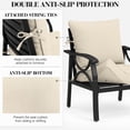 thumbnail image 5 of Snubbull Outdoor Deep Seat Cushion Set, 2 Pieces 24"x24"x6.5" Patio Furniture Replacement Cushions with Tie Straps, Waterproof Fade Resistant Removable Zipper Cover, Cream, 5 of 7