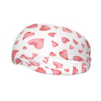 Easygdp Pink Hearts Sports Headband Non Slip Headband Unisex for Head Circumference 19.6 - 22.4 inch