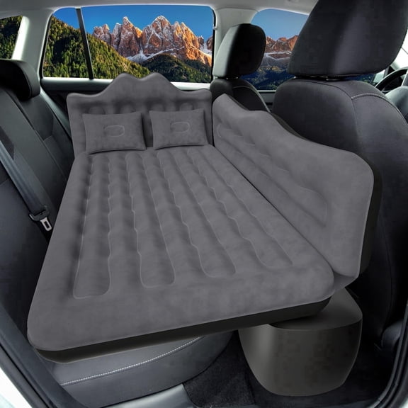 Backseat Car Air Mattress, Inflatable AirBed for SUV Back Seat Trunk Sleeping, Van Rear Seat Camping Sleeping Bed with Electric Air Pump