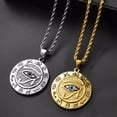 thumbnail image 2 of Egyptian The Eye of Horus Pendant Necklace For Women/Men 14K Yellow Gold Egypt Charm Round Jewelry Gift, 2 of 7