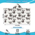 thumbnail image 2 of White Highland Cow Sketch Pattern Hooded Bath Towel，50"x30" for Ages 3 To 12 Kids, Quick Dry Lightweight Soft Microfiber Hood Beach Towel Cover Up for Kids, 2 of 7