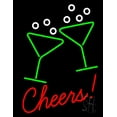 thumbnail image 1 of Cheers With Wine Glass LED Neon Sign 19 x 15 - inches, Clear Edge Cut Acrylic Backing, with Dimmer - Bright and Premium built indoor LED Neon Sign for Bar decor., 1 of 7