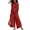 Red, variant on Womens Summer Cotton Linen 2 Piece Outfits Sleeveless Ruffle Top Wide Leg Pants Beach Vacation Lounge Sets