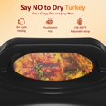 thumbnail image 4 of Sunvivi Asador eléctrico, horno asador eléctrico de 28 cuartos con tapa de vidrio, ideal para asar pavo con cubierta auto-bastante, bandeja desmontable, asas de tacto frío, gris, 4 of 5