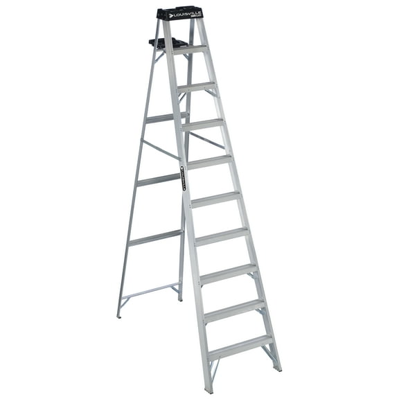 Louisville Ladder 10' Aluminum Step Ladder, 13' Reach, 300 lbs Load Capacity, AS3010