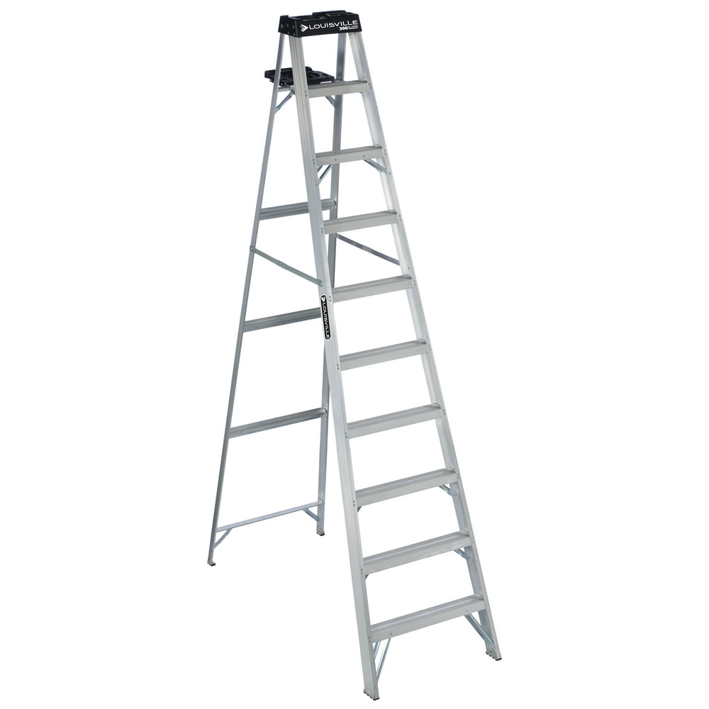 Louisville Ladder 10' Aluminum Step Ladder, 13' Reach, 300 lbs Load