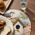 thumbnail image 3 of Retro Birdhouse Round 15 Inch Placemats Set of 2, Pink Spring Floral Birds Vintage HeatResistant Non Slip Place Mats for Dining Table, Wipeable Braided Kitchen Table Mats for Housewarming, 3 of 9