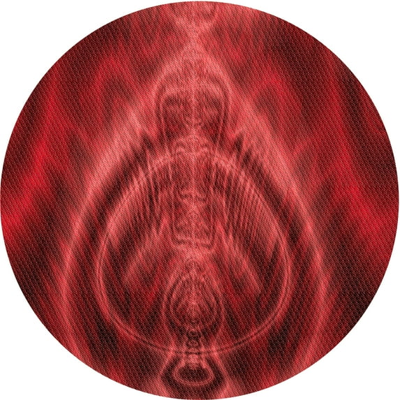 Ahgly Company Indoor Round Patterned Love Red Area Rugs, 6' Round